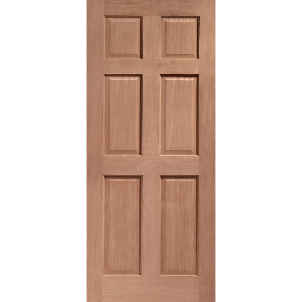 Colonial External Mahogany 6 Panel Door and Frame Set