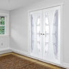 Gretna Lightly Grained Internal PVC Door Pair - Harris Style Sandblasted Glass