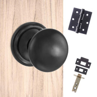 Harrogate Mushroom Old English Mortice Knob - Matt Black Handle Pack