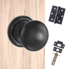 Harrogate Mushroom Old English Mortice Knob - Matt Black Handle Pack