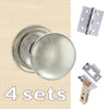 Four Pack Harrogate Mushroom Old English Mortice Knob - Polished Nickel
