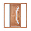 Harrow External Hardwood Door and Frame Set - Frosted Double Glazing - Two Unglazed Side Screens, From LPD Joinery