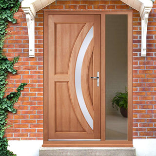 Image: Harrow External Hardwood Door and Frame Set - Frosted Double Glazing - One Unglazed Side Screen, From LPD Joinery