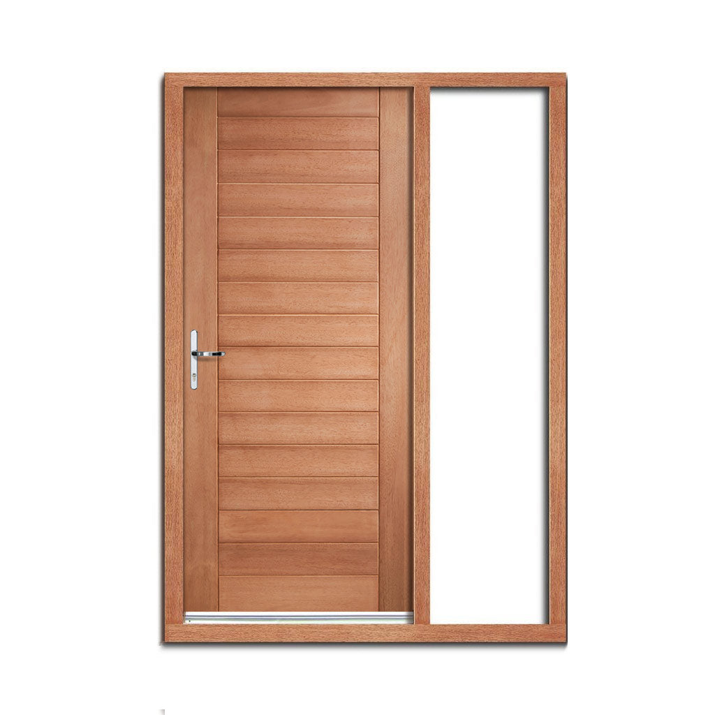 Hayes Flush External Hardwood Door and Frame Set - One Unglazed Side Screen, From LPD Joinery
