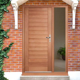 Image: Hayes Flush External Hardwood Door and Frame Set - One Unglazed Side Screen, From LPD Joinery