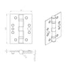 Stainless Steel Ball Bearing Security Grade 13 Hinge, also suits fire doors.