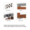 Six Folding Doors & Frame Kit - Malton Oak 3+3 - No Raised Mouldings - Bevelled Clear Glass - Prefinished
