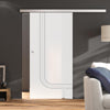 Single Glass Sliding Door - Holburn 8mm Obscure Glass - Obscure Printed Design - Planeo 60 Pro Kit