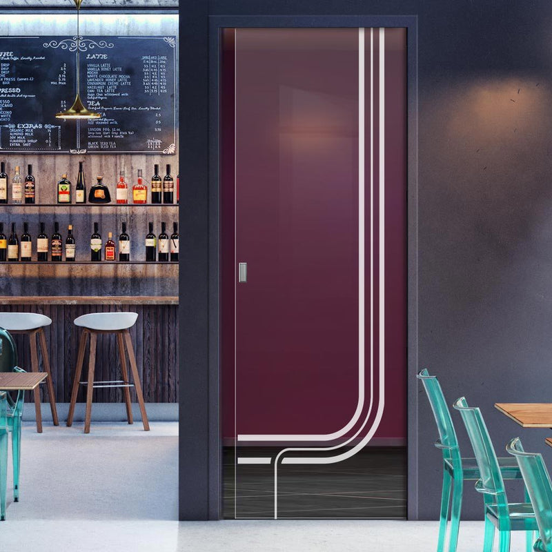 Holburn 8mm Clear Glass - Obscure Printed Design - Single Evokit Glass Pocket Door