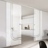 Double Glass Sliding Door - Holburn 8mm Obscure Glass - Clear Printed Design - Planeo 60 Pro Kit