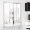 Holburn 8mm Obscure Glass - Obscure Printed Design - Double Evokit Pocket Door