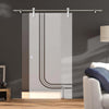 Single Glass Sliding Door - Solaris Tubular Stainless Steel Sliding Track & Holburn 8mm Obscure Glass - Clear Printed Design