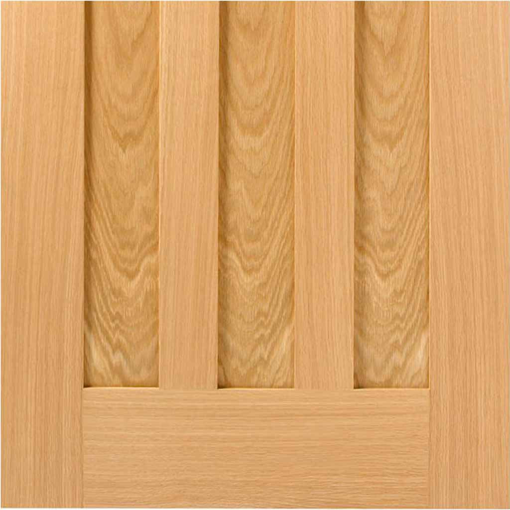 Single Sliding Door & Track - Idaho 3 Panel Oak Door - Prefinished