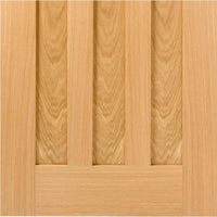 Single Sliding Door & Track - Idaho 3 Panel Oak Door - Prefinished