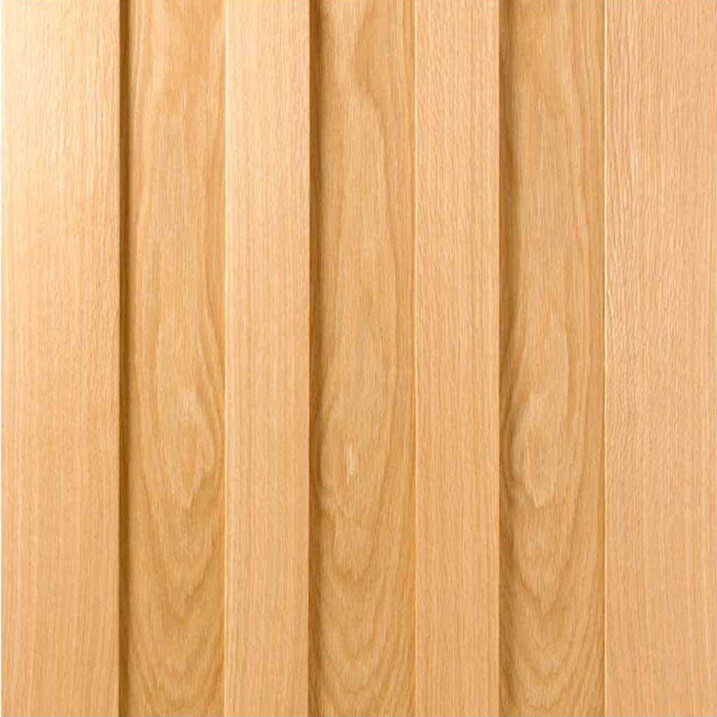 Double Sliding Door & Track - Idaho 3 Panel Oak Doors - Prefinished