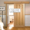 Single Sliding Door & Wall Track - Idaho 3 Panel Oak Door - Unfinished