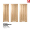 Four Sliding Wardrobe Doors & Frame Kit - Idaho 3 Panel Oak Door - Prefinished
