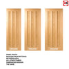 Four Sliding Doors and Frame Kit - Idaho 3 Panel Oak Door - Unfinished