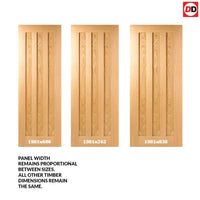 Two Sliding Wardrobe Doors & Frame Kit - Idaho 3 Panel Oak Door - Prefinished