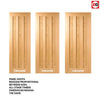 Minimalist Wardrobe Door & Frame Kit - Four Idaho 3 Panel Oak Doors - Unfinished 