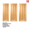 Four Sliding Wardrobe Doors & Frame Kit - Idaho 3 Panel Oak Door - Unfinished