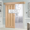 Single Sliding Door & Wall Track - Idaho 3 Panel Oak Door - Prefinished
