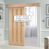 Single Sliding Door & Wall Track - Idaho 3 Panel Oak Door - Prefinished