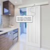 Single Sliding Door & Wall Track - Idaho 3 Panel Door - White Primed