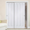 Minimalist Wardrobe Door & Frame Kit - Two Idaho Panel Doors - White Primed 