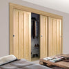Minimalist Wardrobe Door & Frame Kit - Three Idaho 3 Panel Oak Doors - Prefinished