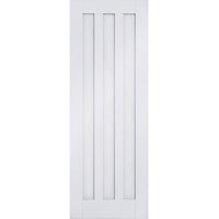 Single Sliding Door & Wall Track - Idaho 3 Panel Door - White Primed