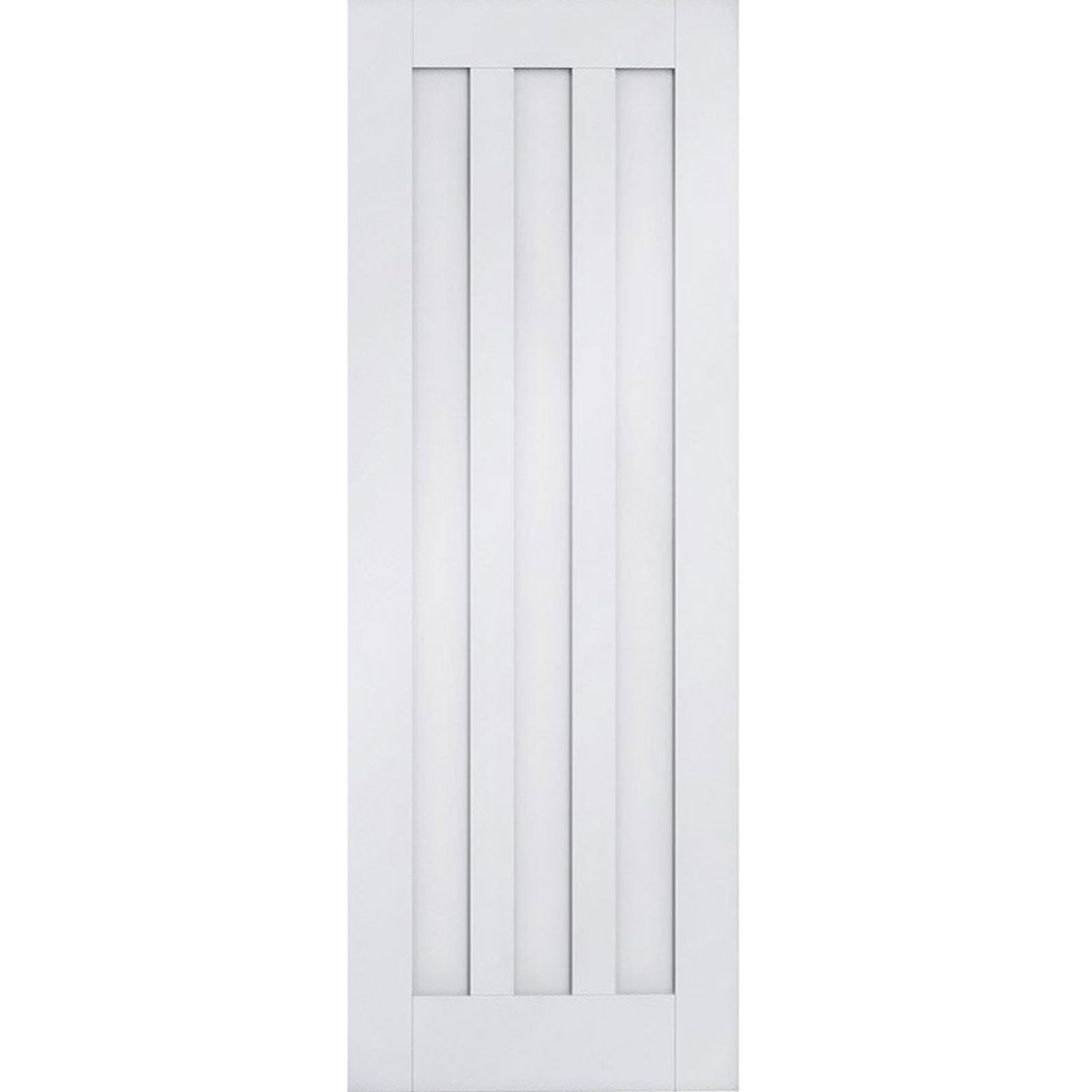 Single Sliding Door & Wall Track - Idaho 3 Panel Door - White Primed