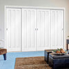 Four Sliding Wardrobe Doors & Frame Kit - Idaho 3 Panel Door - White Primed
