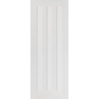 White Fire Door, Idaho 3 Panel Door - 1/2 Hour Rated - White Primed