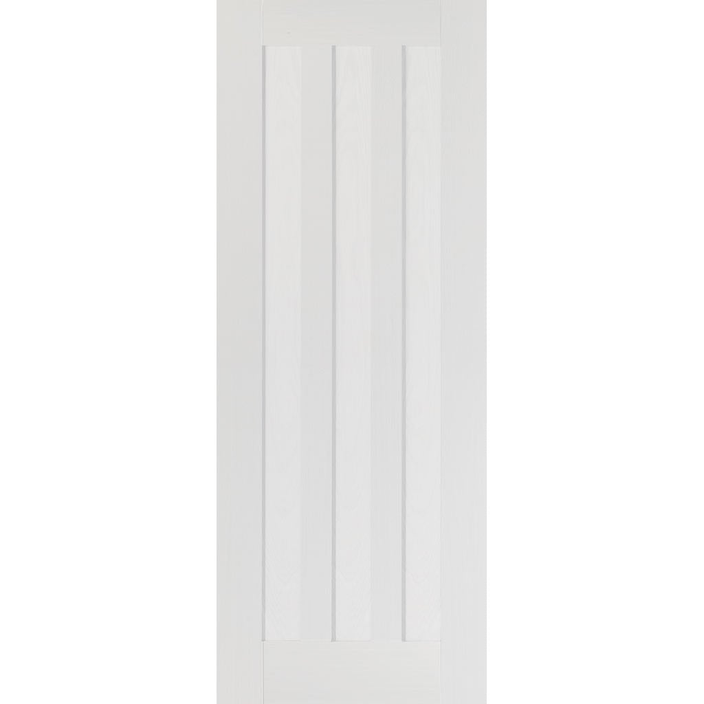 White Fire Door, Idaho 3 Panel Door - 1/2 Hour Rated - White Primed