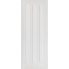 Top Mounted Black Sliding Track & Double Door - Idaho 3 Panel Doors - White Primed