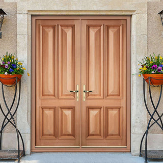 Image: Islington 4 Panel Exterior Hardwood Double Door and Frame Set, From LPD Joinery