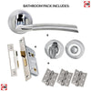 Indiana Status Bathroom Lever on Round Rose - Satin Chrome - Polished Chrome Handle Pack