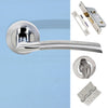 Indiana Status Bathroom Lever on Round Rose - Satin Chrome - Polished Chrome Handle Pack