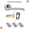 Indiana Status Fire Lever on Round Rose - Satin Chrome - Polished Chrome Handle Pack