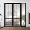 Room Divider - Handmade Eco-Urban® Bronx Door Pair DD6315F - Frosted Glass - Premium Primed - Colour & Size Options