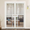 JB Kind Industrial City White Internal Door Pair - Clear Glass - Prefinished