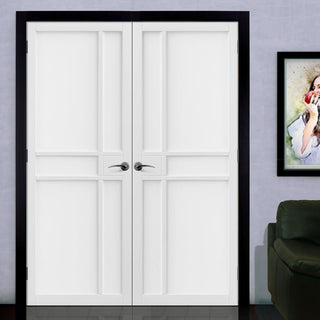 Image: JB Kind Industrial City White Panel Internal Door Pair - Prefinished