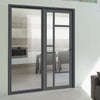 Room Divider - Handmade Eco-Urban® Isla Door DD6429C - Clear Glass - Premium Primed - Colour & Size Options