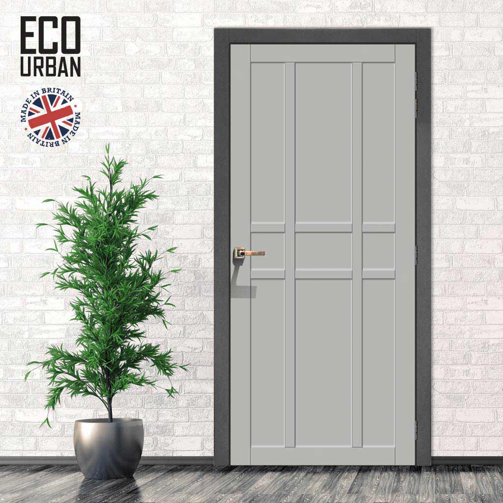 Tromso 9 Panel Solid Wood Internal Door UK Made DD6402 - Eco-Urban® Mist Grey Premium Primed