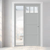 Bespoke Room Divider - Eco-Urban® Sydney Door DD6417C - Clear Glass with Full Glass Side - Premium Primed - Colour & Size Options