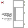 Boston 4 Pane Solid Wood Internal Door Pair UK Made DD6311G - Clear Glass - Eco-Urban® Mist Grey Premium Primed