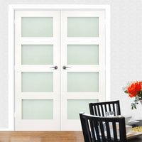 Coventry White Primed Shaker Door Pair - Frosted Glass