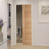 Carini 7 Panel Oak Flush Evokit Pocket Fire Door - 30 Minute Fire Rated - Prefinished