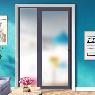 Image: Room Divider - Handmade Eco-Urban® Baltimore Door DD6301F - Frosted Glass - Premium Primed - Colour & Size Options